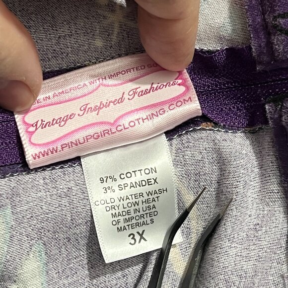 PUG Pinup Couture Fortune Teller Full Circle Skirt with belt 3X - Picture 7 of 9